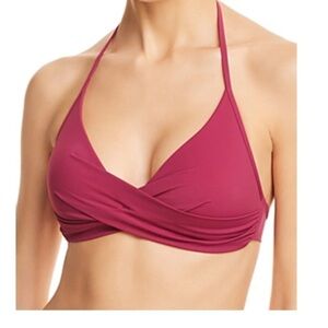 Red Carter Twist Bra Bikini Top rose size medium nwt